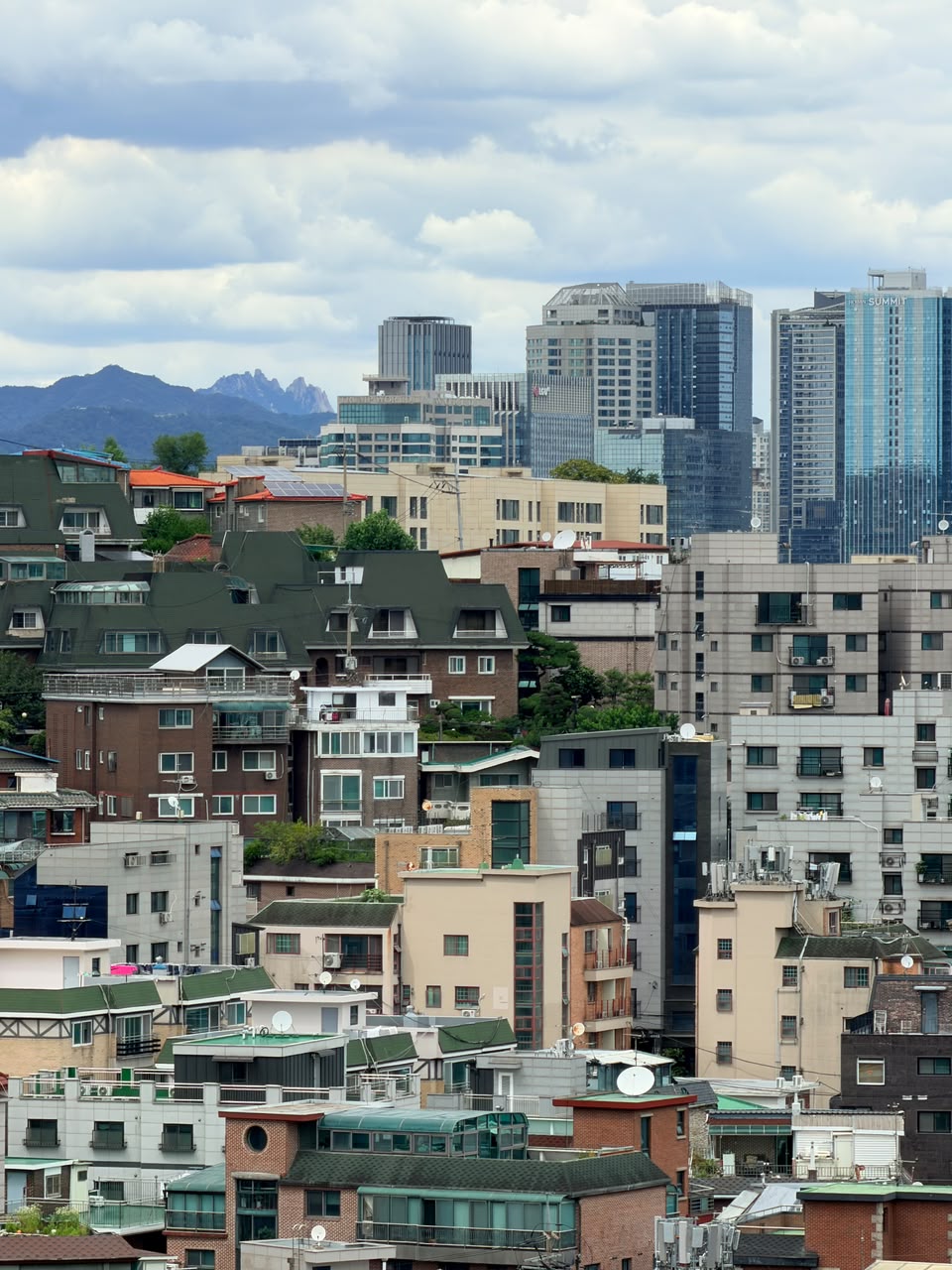 Seoul skyline and rooftops